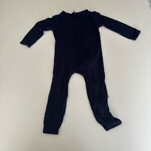 KyteBaby Navy Zip Romper